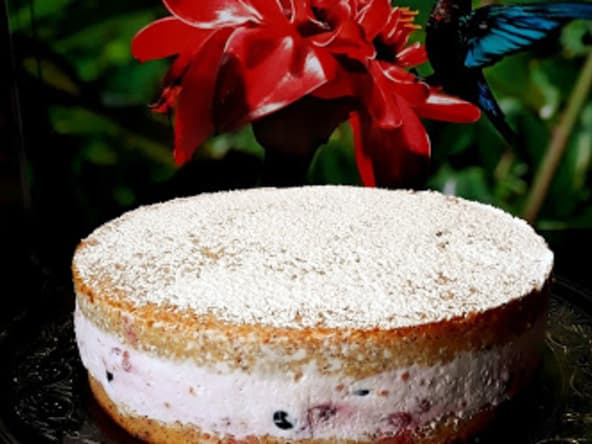 Gâteau à la ricotta aux poires ou framboises.