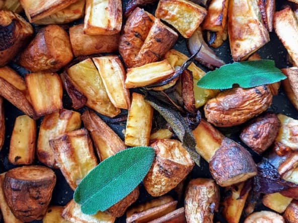 Cerfeuil tubéreux au four