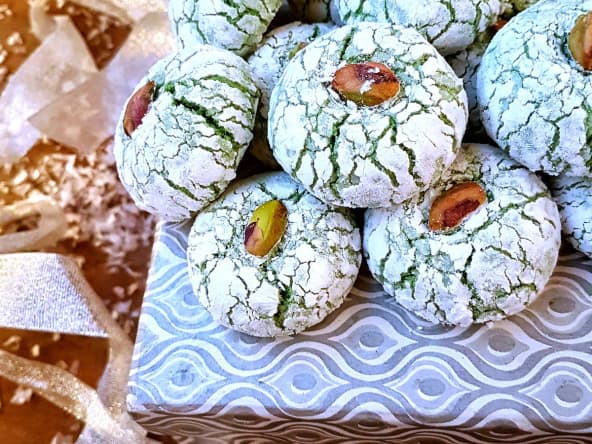 Amaretti moelleux à la pistache