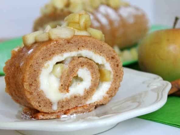 Bûche de noël facile aux pommes