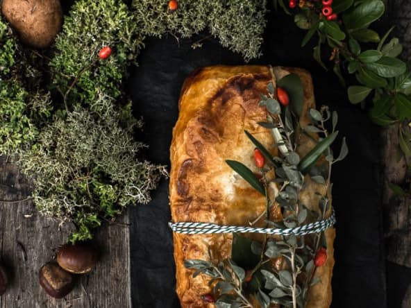 Wellington vegan aux champignons et petits légumes