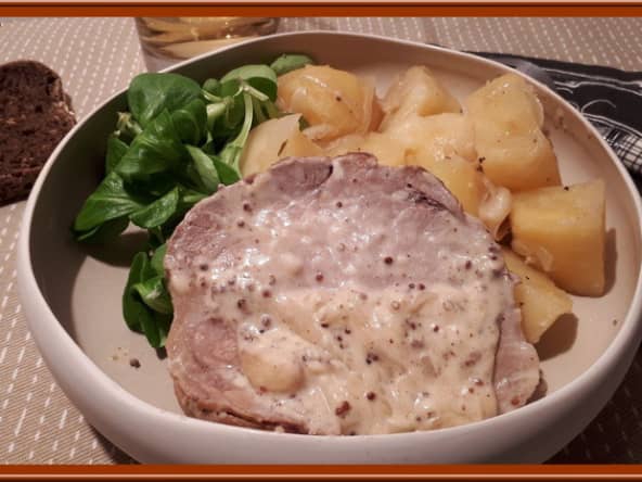 Rôti de porc aux échalotes et moutarde à la cocotte