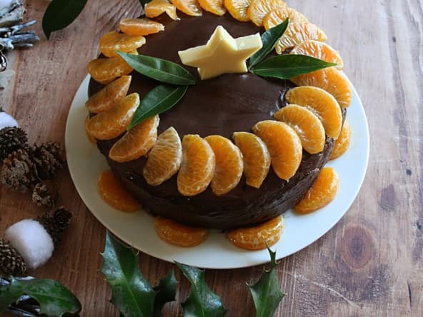 Layer cake de fêtes au chocolat et aux clémentines