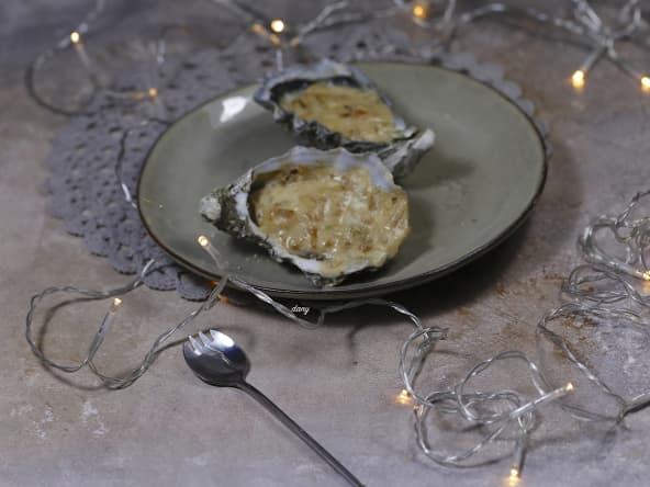 Huitres chaudes au four au fromage de chèvre