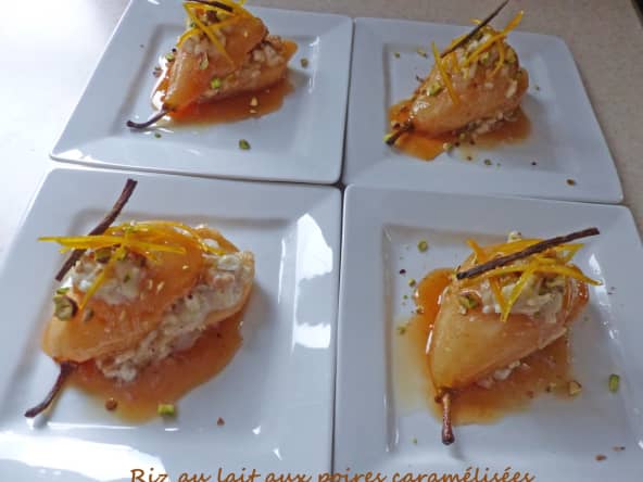 Riz au lait aux poires caramélisées