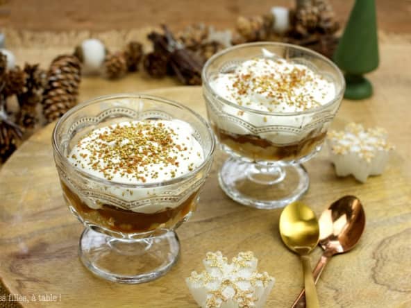 Verrines aux poires, caramel et chocolat