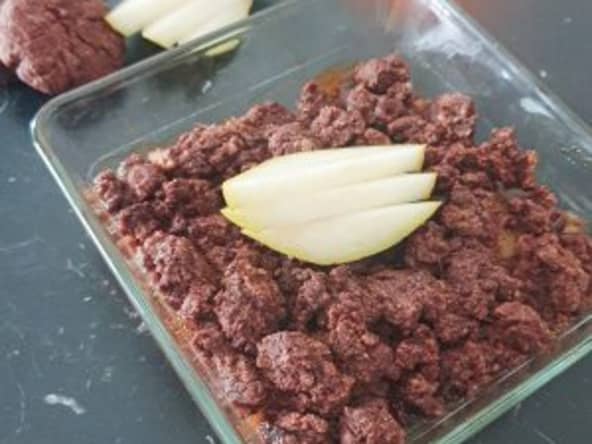 Crumble vegan tout simple poire et cacao