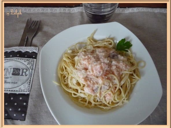 Pâtes spaghettis au saumon