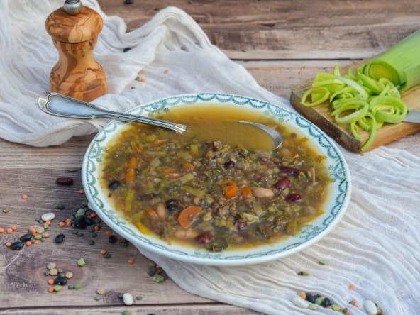 Soupe veggie de légumes secs