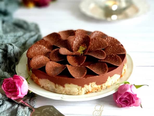 Fondant pomme chocolat en pétales de fleur