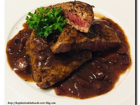 Rumsteck sauce à l'échalote
