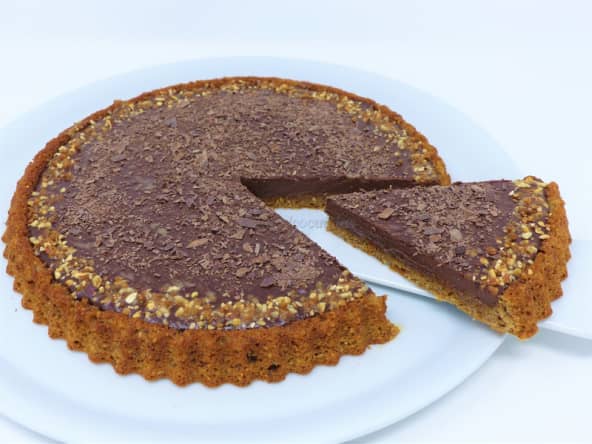 Tarte renversée au chocolat et son caramel à la noisette 