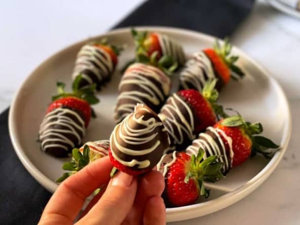 Fraises enrobées de chocolat