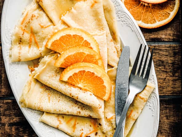 crêpes Suzette sans alcool