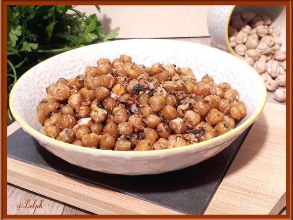 Pois chiches grillés apéritifs au sel et persillade
