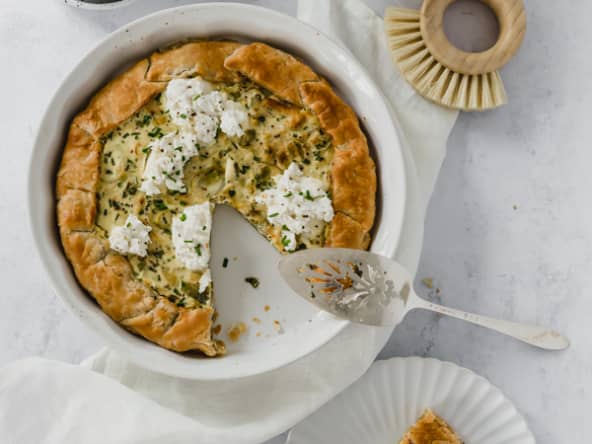 Quiche poireaux, ricotta et moutarde à l'ancienne