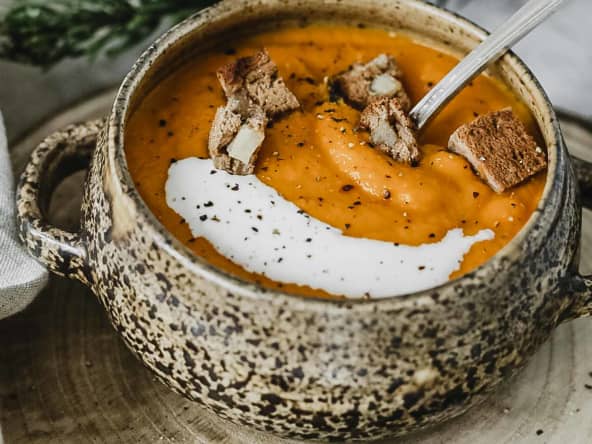 Velouté carotte, coco, gingembre