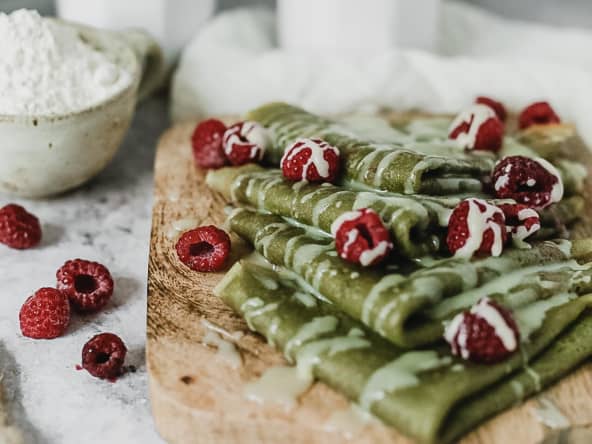 Crêpes vegan au thé matcha