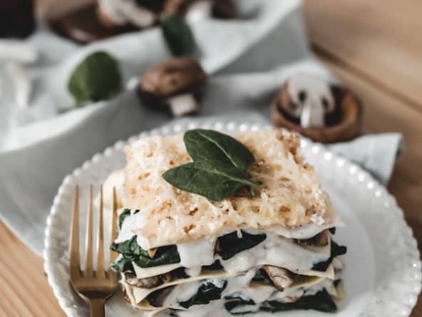 Lasagnes épinards, champignons et ricotta