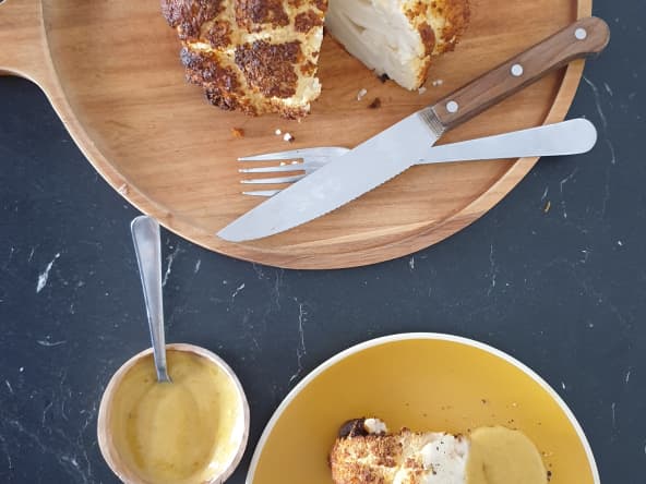 Chou fleur rôti à la moutarde