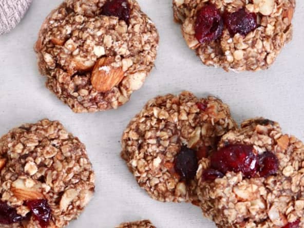 Biscuits santé aux canneberges et aux amandes vegan