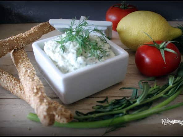 Dip apéro ricotta , citron et herbes fraiches
