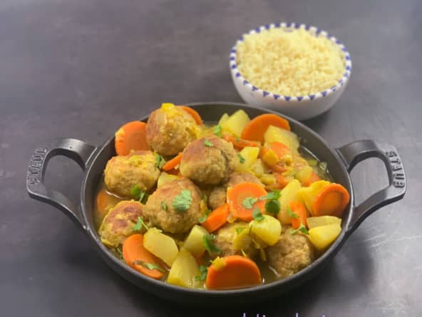 Tajine de légumes d’hiver aux boulettes caramélisées