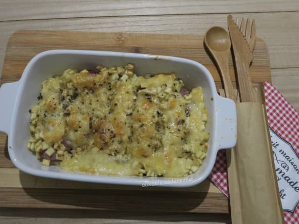 Gratin de crozets aux diots de Savoie et Beaufort