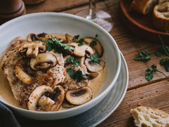 Noix de veau, sauce à la crème