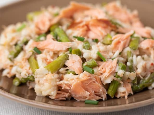 Risotto saumon asperges au cookeo