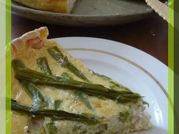 Quiche aux asperges et moutarde