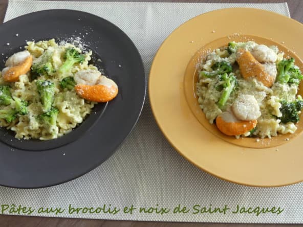 Pâtes aux brocolis et noix de Saint Jacques