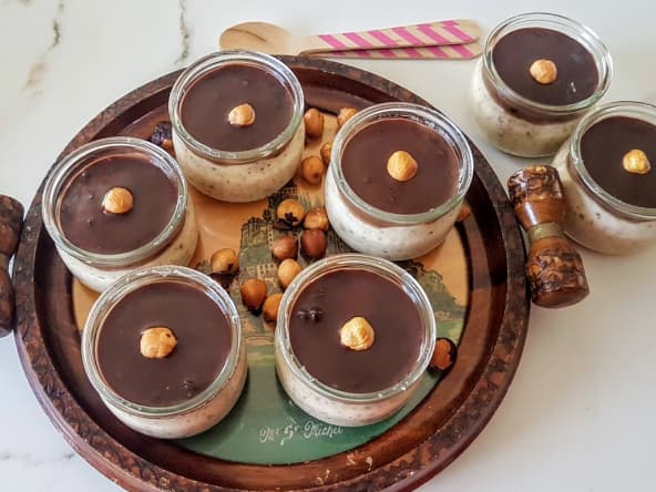 Crème aux noisettes ganache chocolat