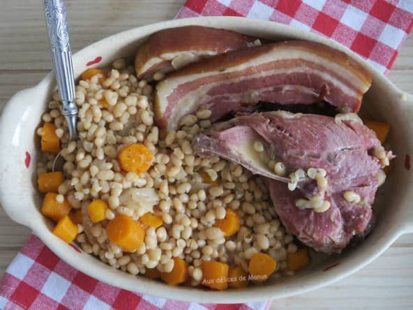 Haricots coco à  la palette demi-sel et poitrine fumée, au Cookéo ou pas