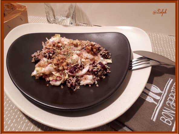 Salade de quinoa, betterave rouge et endive