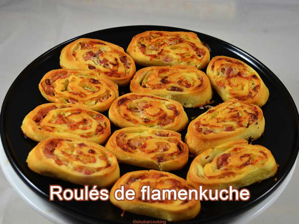 Roulés de flamenkuche pour l'apéro.