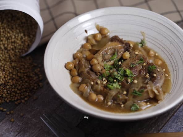 Jarret de veau aux deux coriandres