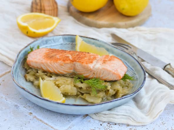 Pavé de saumon et compotée de fenouil