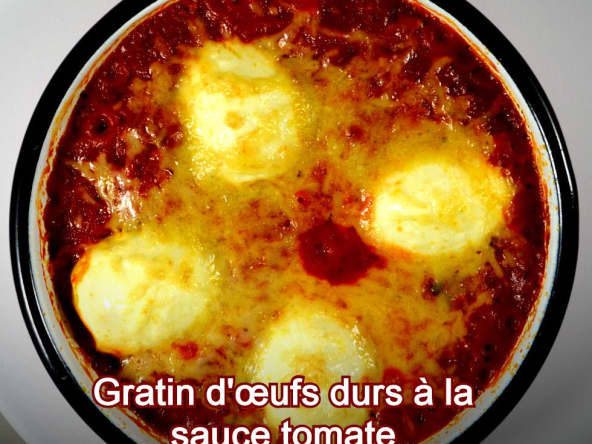 Gratin d'œufs durs à la sauce tomate