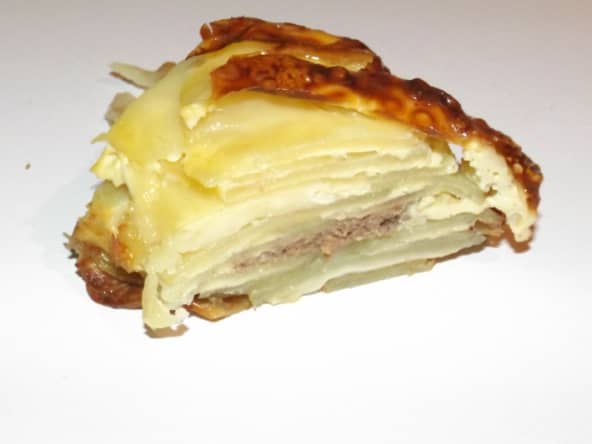 Couronne de pommes de terre au pâté et au brie