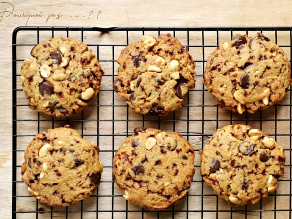Cookies cacahuètes, caramel, chocolat