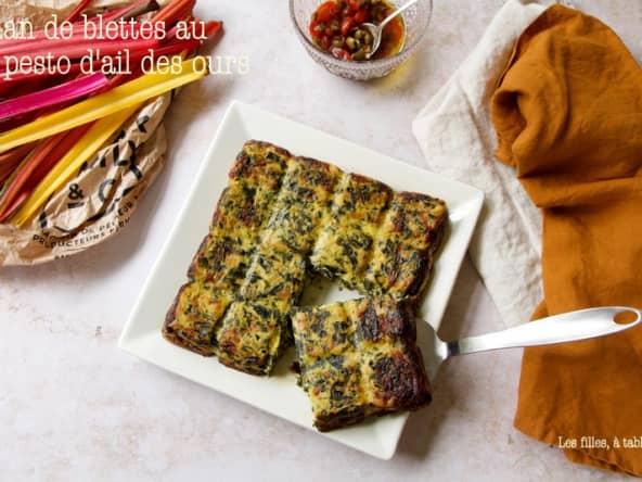 Flan de blettes au pesto d’ail des ours