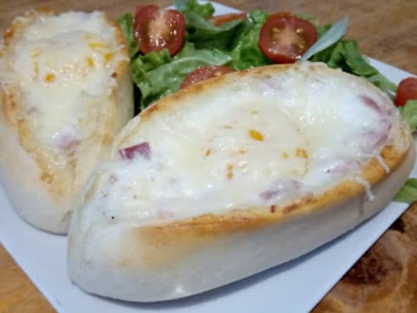 Les egg boats jambon fromage