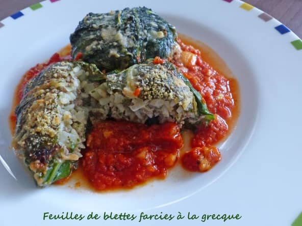 Feuilles de blettes farcies à la grecque