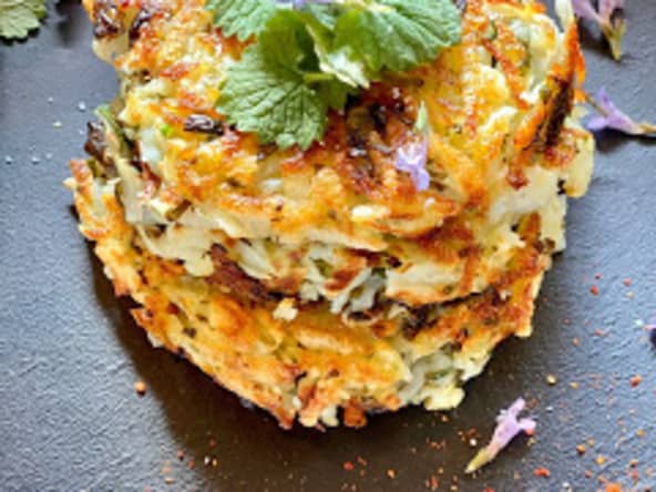 Rösti au lierre terrestre et ciboulette sauvage.