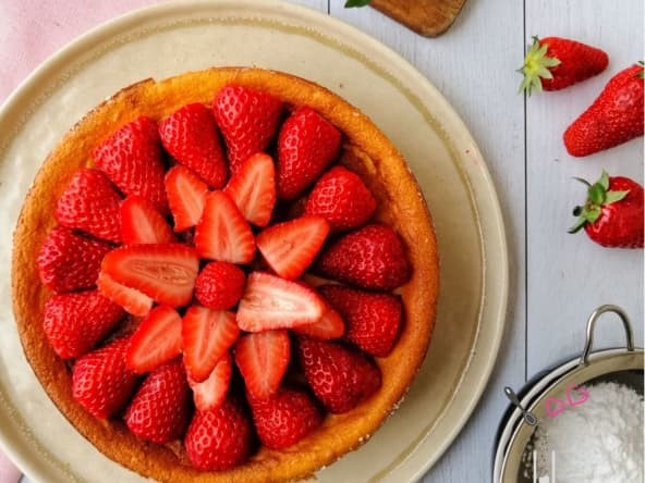 Cheesecake aux fraises - Gâteau au fromage blanc léger