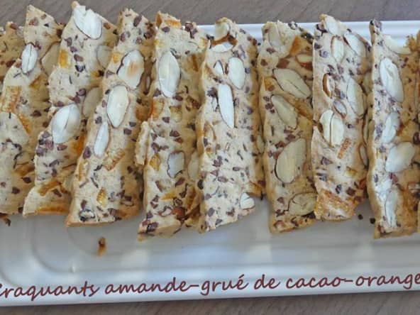 Craquants amande-grué de cacao-orange confite