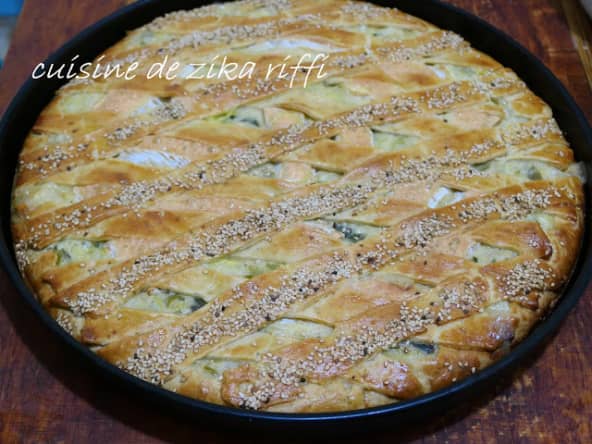 TARTE AUX POIREAUX- SAUCE MORNAY AU CAMEMBERT- PÂTE A L'HUILE ET YAOURT