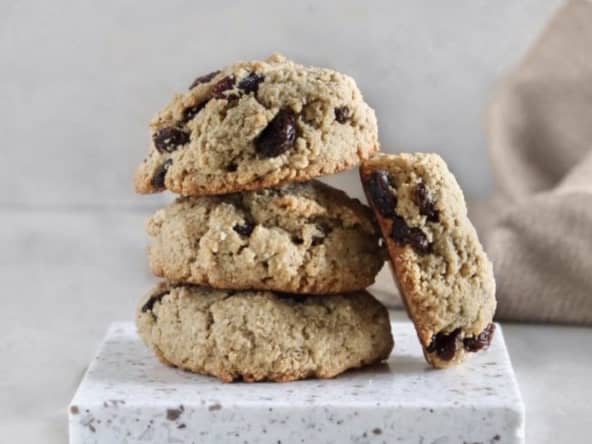Biscuits à l'avoine et aux raisins vegan