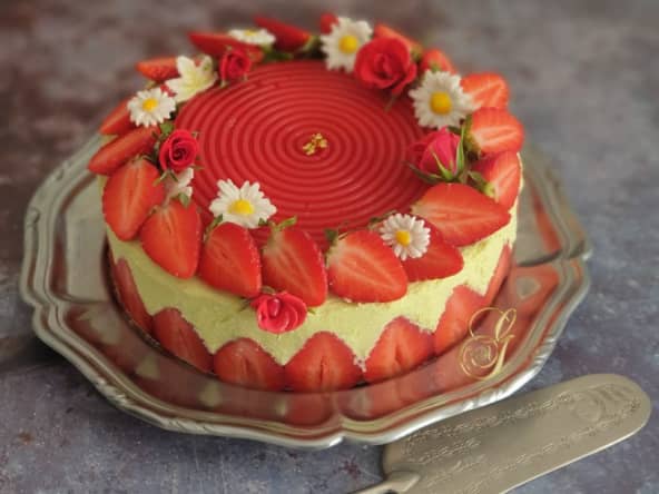 Fraisier à la pistache